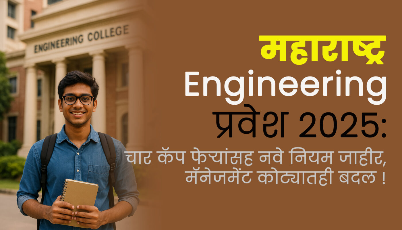 महाराष्ट्र Engineering प्रवेश 2025: चार कॅप फेऱ्यांसह नवे नियम जाहीर, मॅनेजमेंट कोट्यातही बदल!